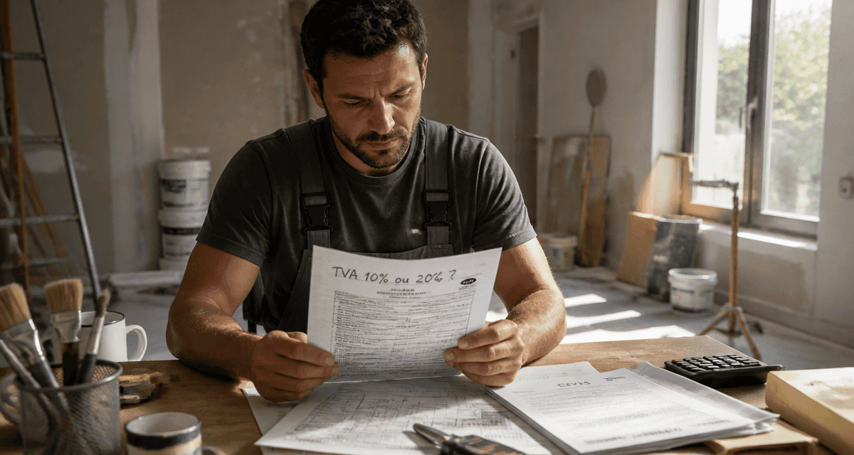 comment savoir si tva à 10 ou 20 travaux attestation