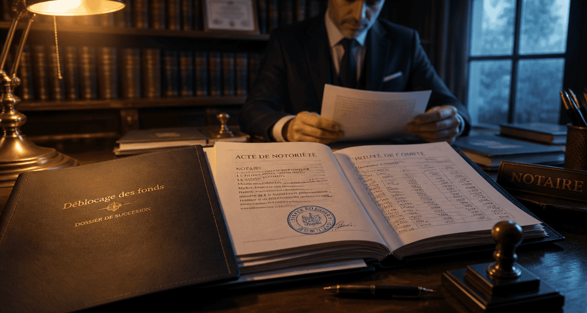 déblocage des fonds succession notaire bureau