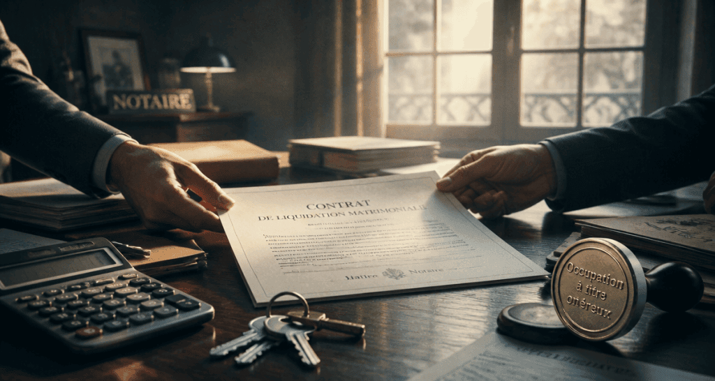 divorce occupation à titre onéreux avec crédit en cours