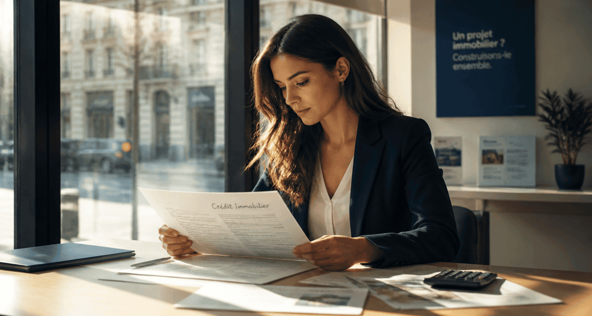la poste credit immobilier jeune femme dossier