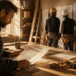 Les artisans du batiment consultant un devis