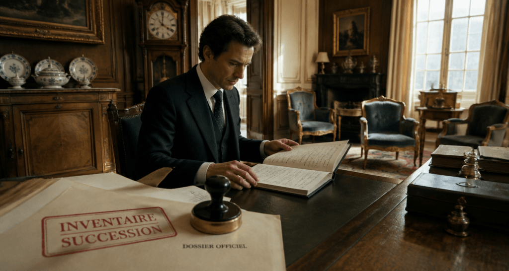 liste des meubles meublants succession dans un salon notaire