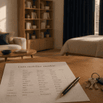 Liste mobilier location meublée pdf sur table avec clés