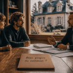 maison achetée avant mariage sans contrat, couple chez notaire