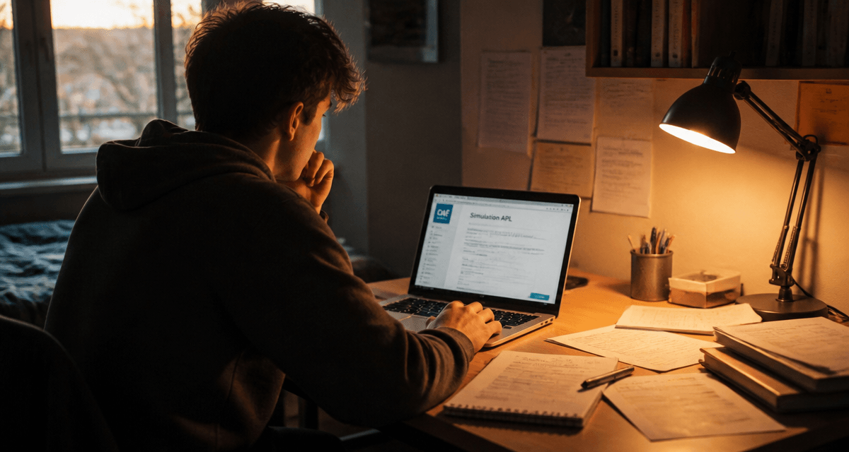 simulateur apl etudiant sur ordinateur chambre