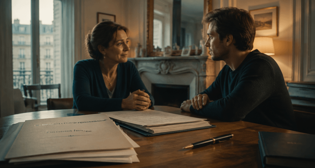 succession père décédé mère vivante dossier notarial salon