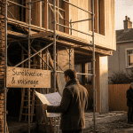 Surélévation maison et voisinage, chantier en cours