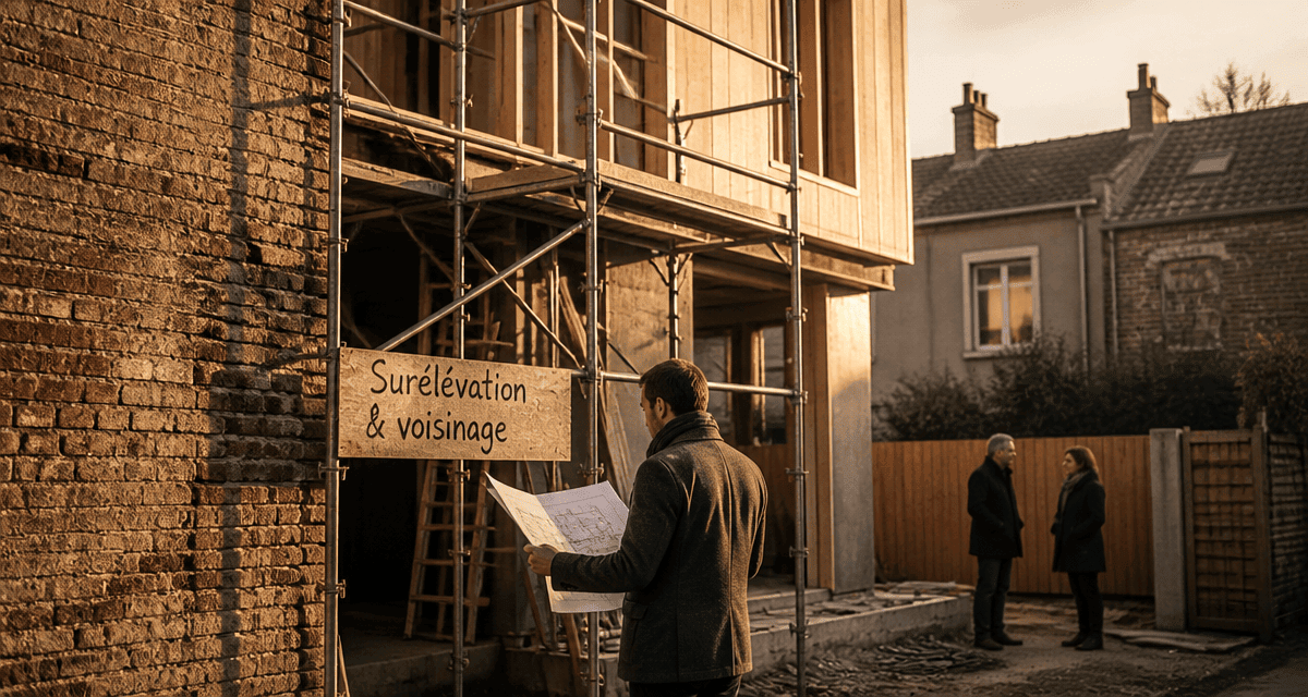 Surélévation maison et voisinage, chantier en cours