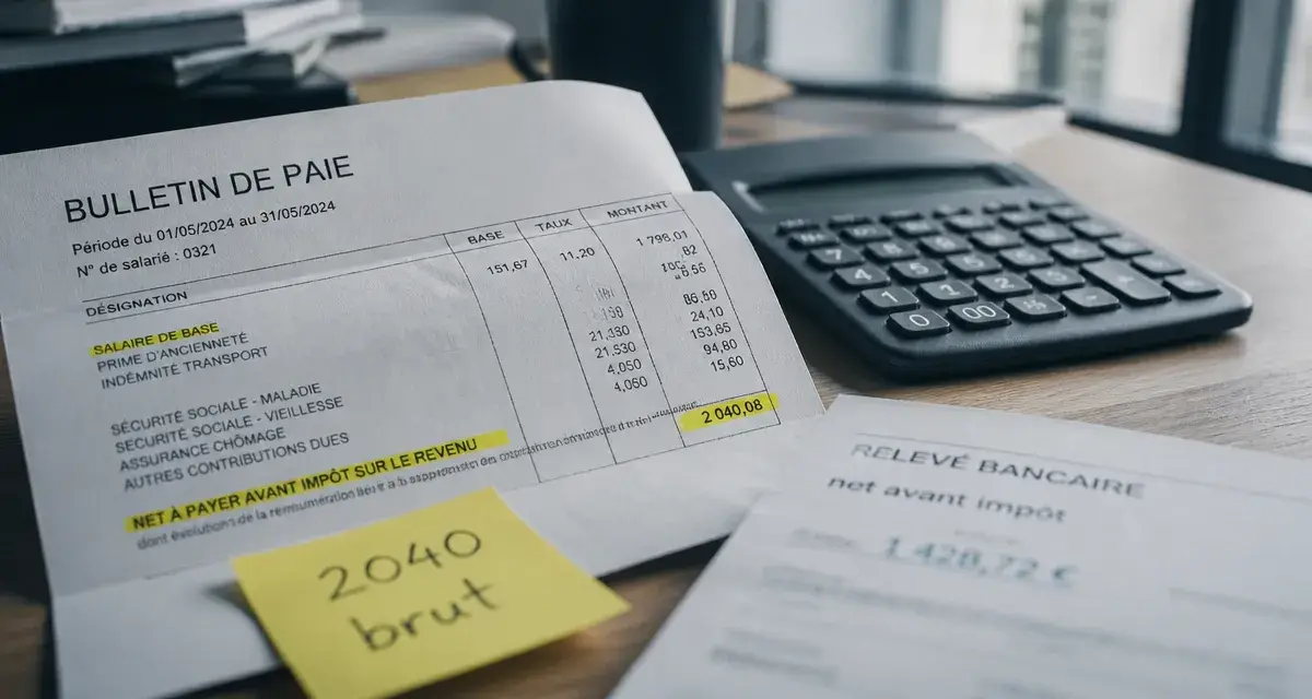 2040 brut en net : calcul et prélèvements sur bulletin de paie