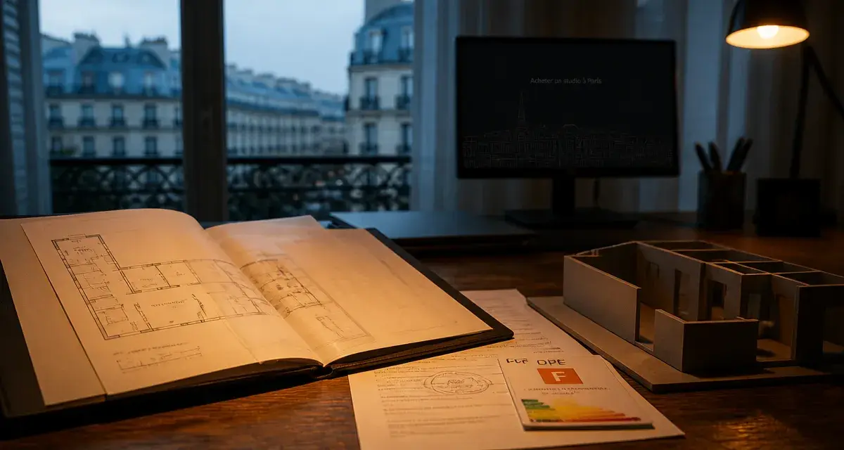 Acheter studio paris : dossier de vente, plan et DPE F