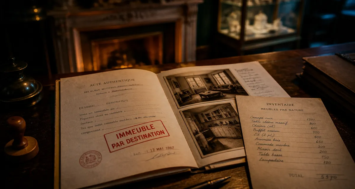 Bien mobilier ou immobilier : immeuble par destination, dossier notarial et inventaire de meubles
