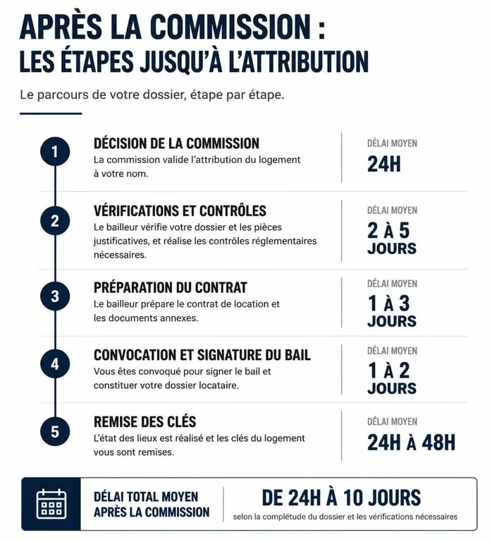 Processus et délais de réponse après une commission logement social