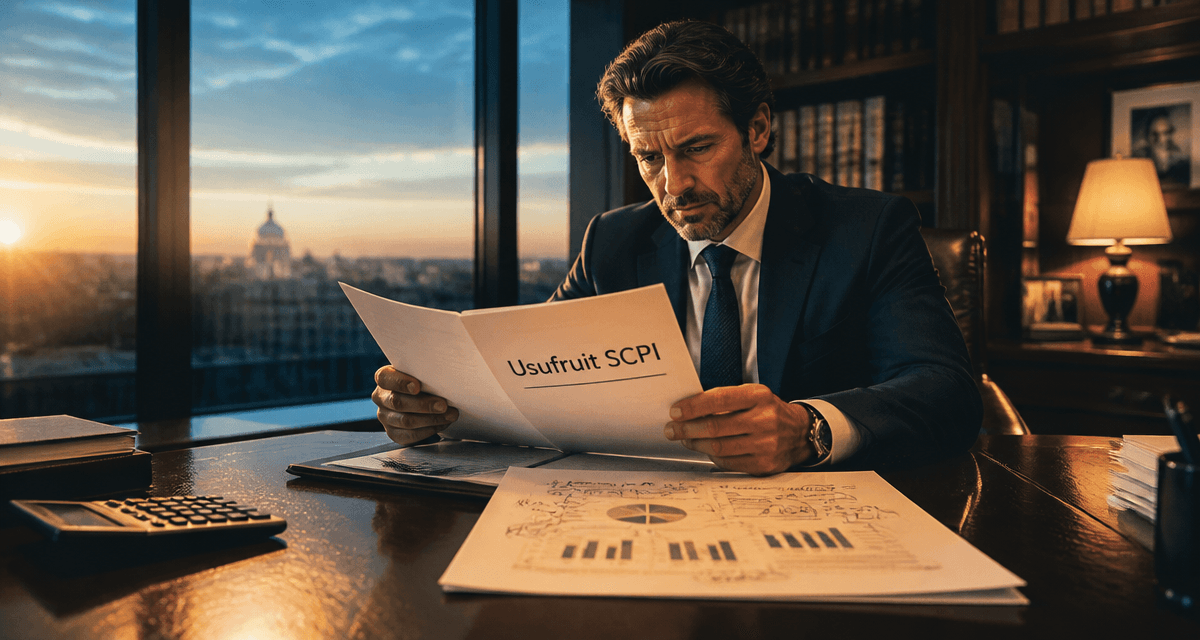 chef d'entreprise analysant dossier usufruit SCPI