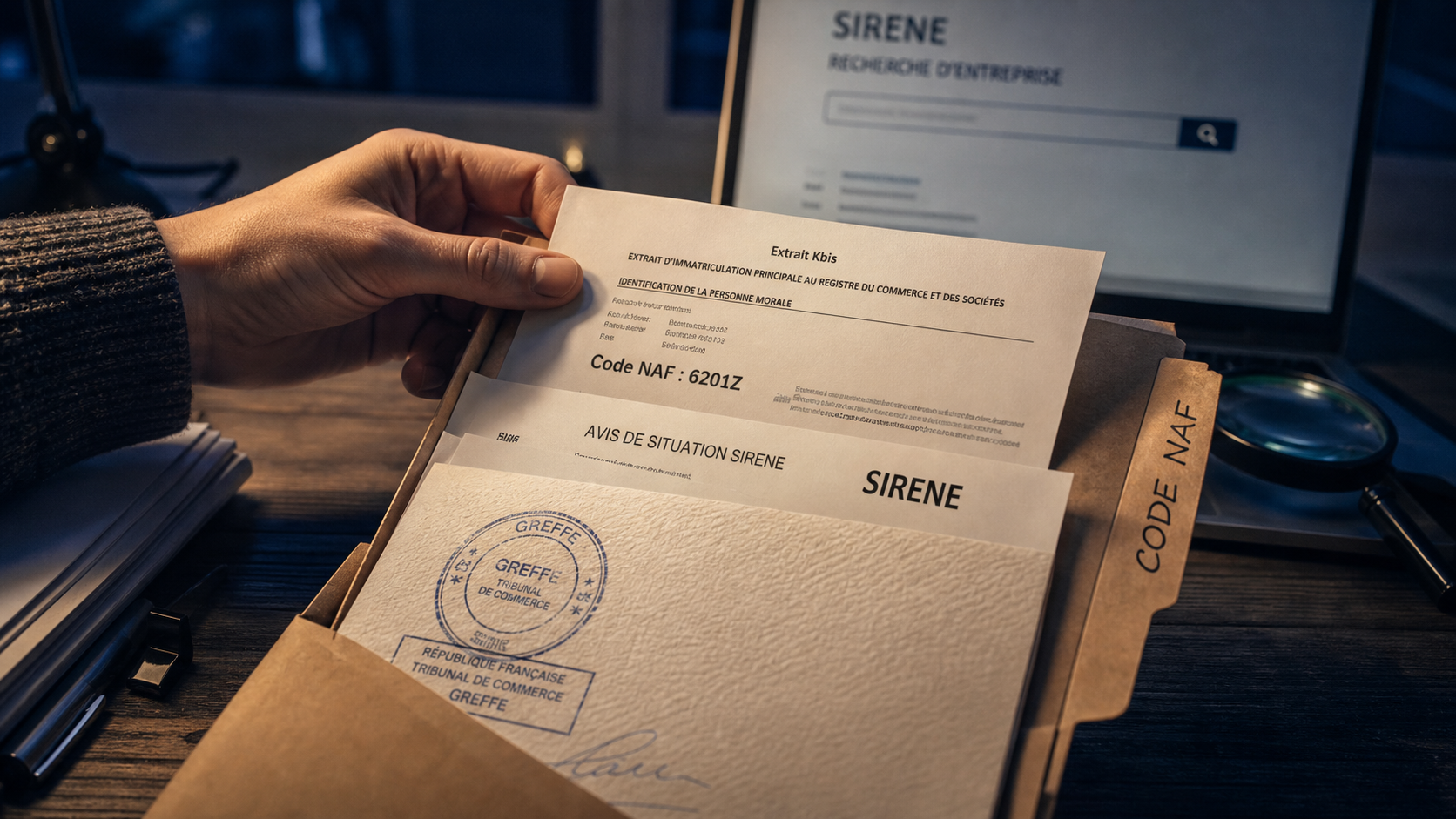 Ou trouver le code naf : extrait Kbis et recherche SIRENE