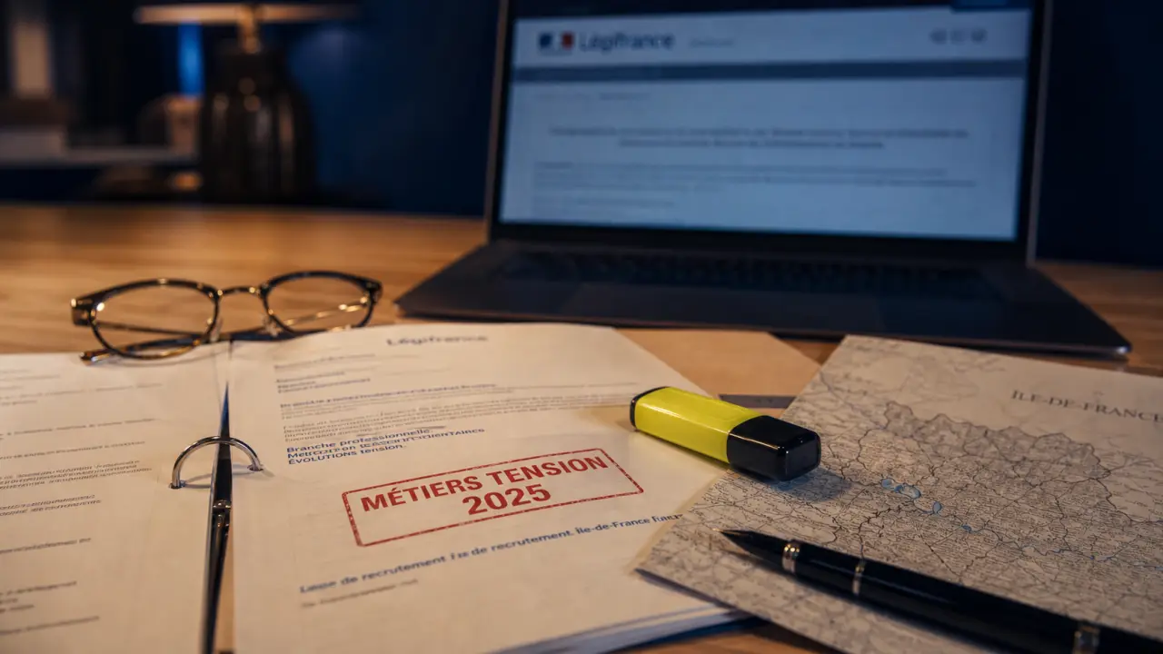 Liste des métiers en tension Île-de-France 2025, arrêté officiel