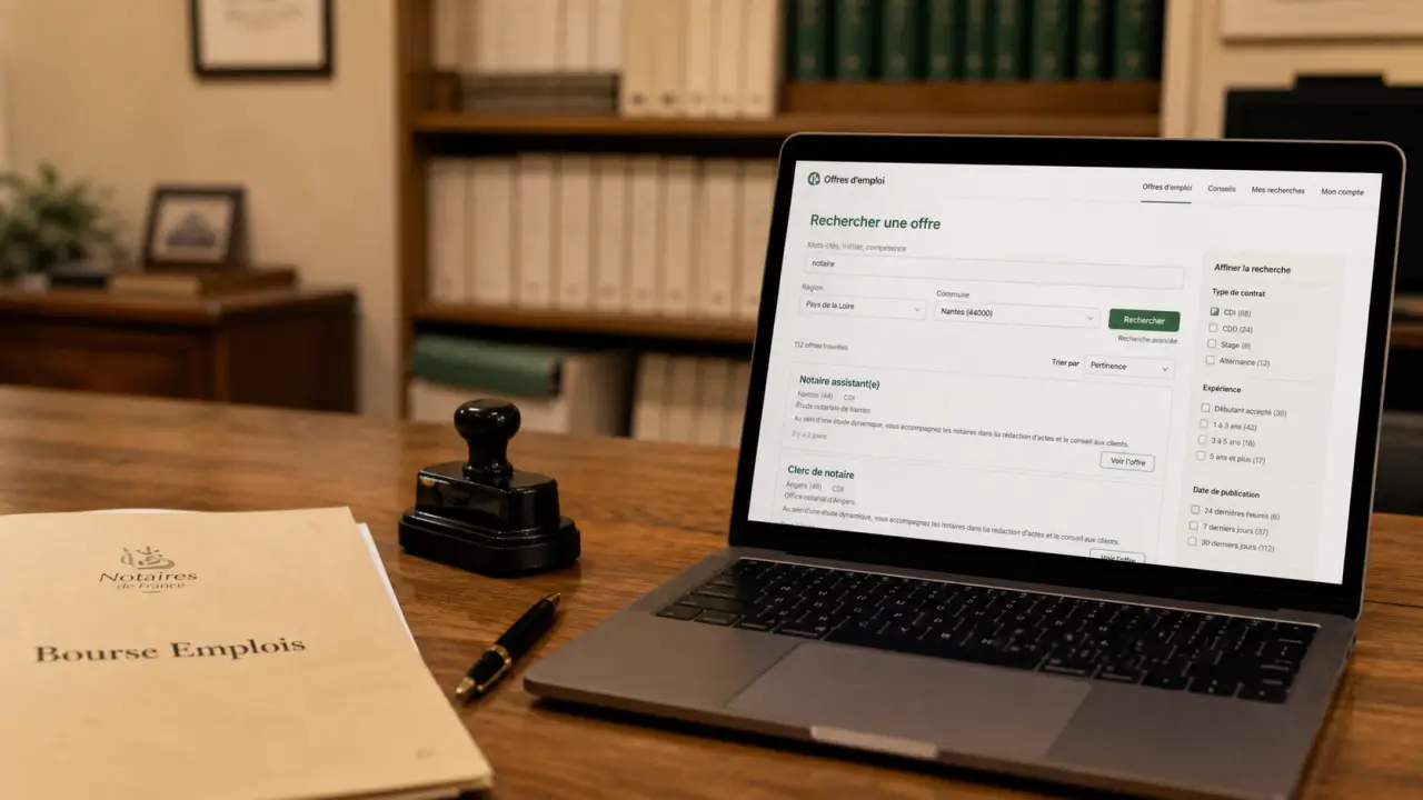 Emploi bourse notaire : filtres pour trouver une offre d’emploi