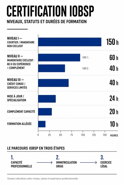 Certification IOBSP : comparatif des niveaux, durées de formation et étapes ORIAS