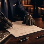 Salaire de gestionnaire de patrimoine : gestionnaire annotant des documents fiscaux