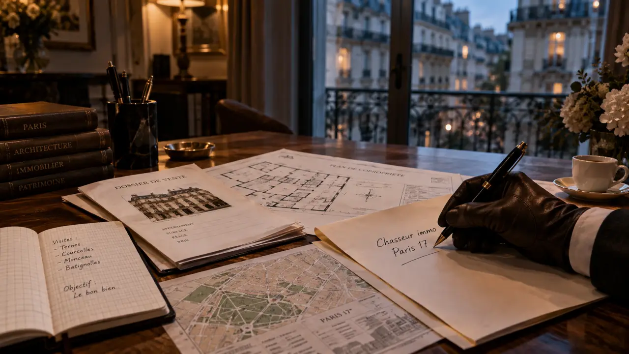 Chasseur immobilier paris 17 : achat sécurisé, documents et plan copropriété