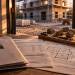 Acheter ou faire construire : documents et maison en construction