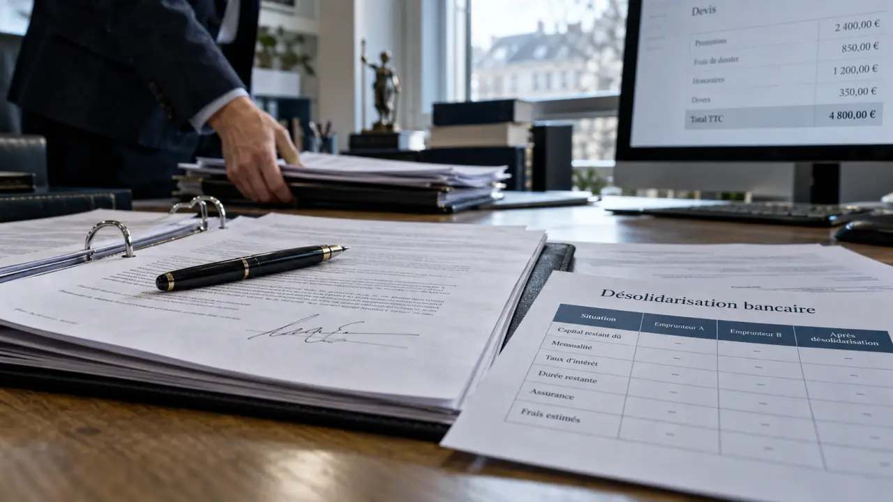 Acte de désolidarisation notaire : prix et calcul sur documents