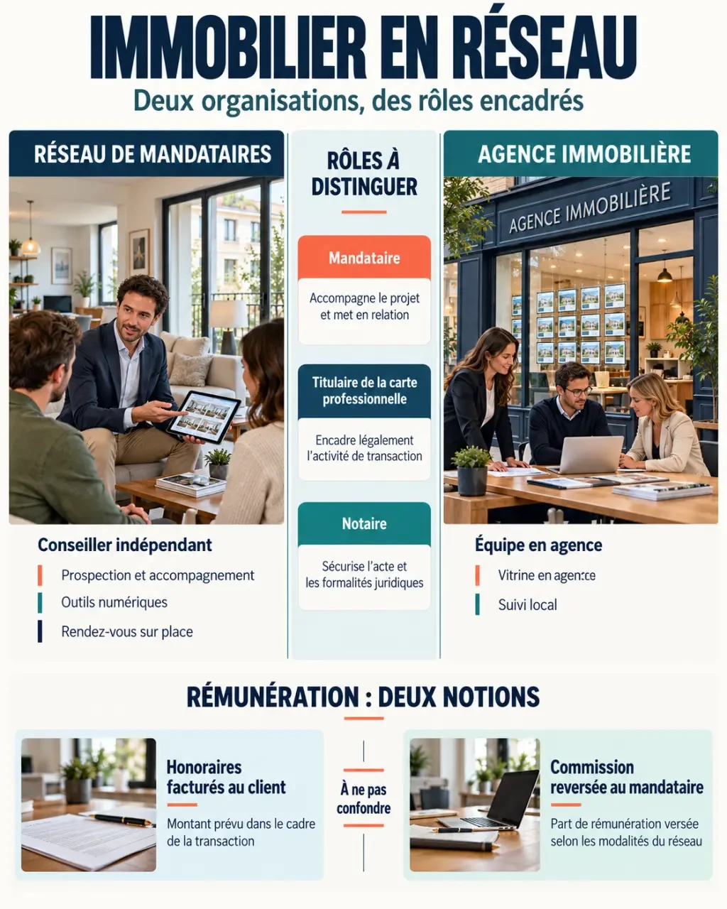 Immobilier en réseau : comparaison entre réseau de mandataires et agence immobilière
