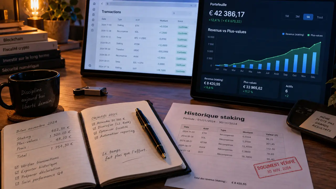 Fiscalité staking crypto : historique staking et revenus